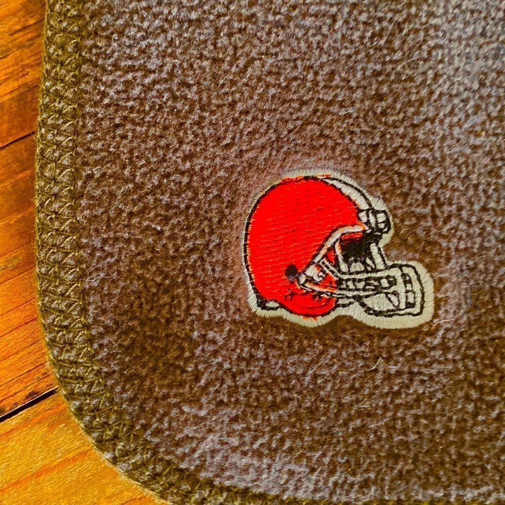 Vintage Cleveland Browns Fleece Scarf Embroidered Logo Brown Unisex 45”x 9.5”